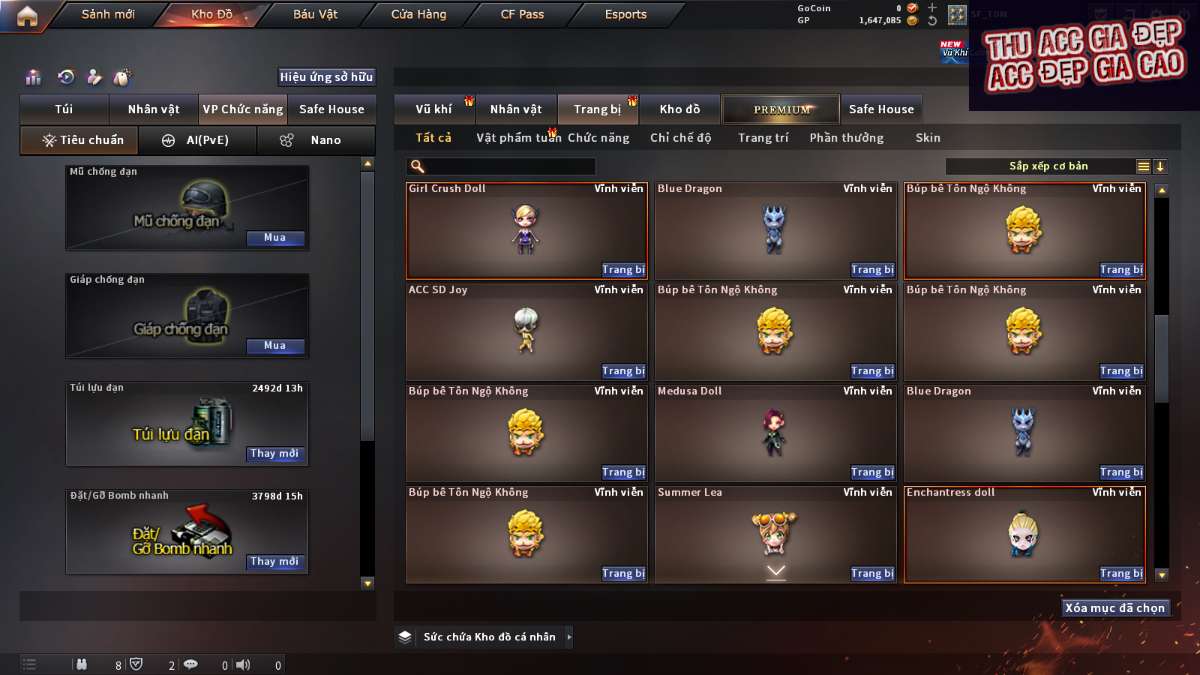 shop acc cf uy tin gia re